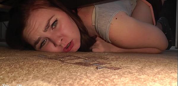  Stuck under the bed and was fucked in a wet pussy